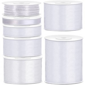Satinband - 25 m - Vitt