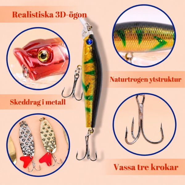 Fiskekalender 2026 - Adventskalender med 24 Fiskedrag & Fiskebeten Fiskekalender 2026 - Adventskalender med 24 Fiskedrag & Fiskebeten