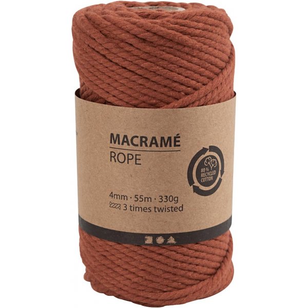 Makramégarn - bränd orange - Ø4 mm - 55 m Makramégarn - bränd orange - Ø4 mm - 55 m