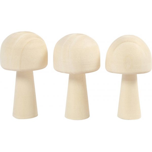 Svamp i trä - D2,9 cm - H5,2 cm - 3 st Svamp i trä - D2,9 cm - H5,2 cm - 3 st