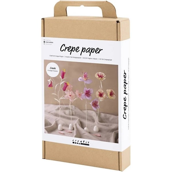 DIY Kit Kräppapper, pastellfärger, Blomma DIY Kit Kräppapper, pastellfärger, Blomma