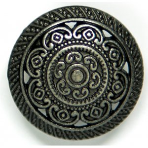 Knapp Rund 1-hulls 18 mm 5stk - Bronsefarget kringle motiv Knapp Rund 1-hulls 18 mm 5stk - Bronsefarget kringle motiv