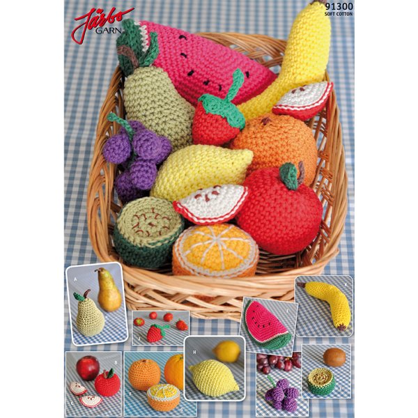 Heklemønster Frukt til barnas dessertbord - amigurumi Heklemønster Frukt til barnas dessertbord - amigurumi