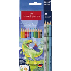 Frgpennset - Faber-Castell - Redline CP Colour Grip - Dinosaurie 10+3