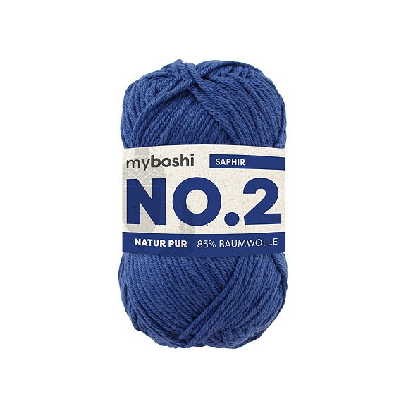 Myboshi No.2 - 50 g - Safir - Myboshi garn, Garn, Strikke, hækle, knytte og væve