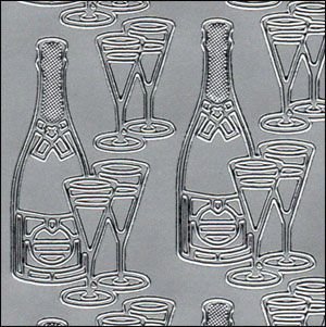 Peel off s - Champagneglas - Klistermærker, Strøelse, klistermærker & små dekorationer, Dekorationmateriale, Hobbymateriale, Håndværk