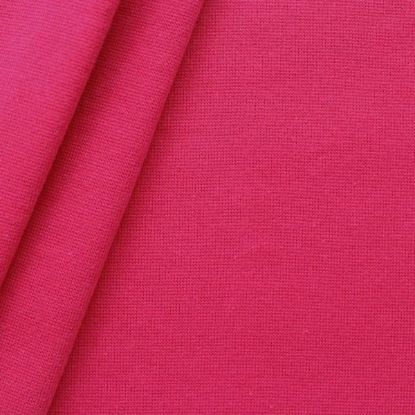 Ensfarvet bomuldsribstof - rør 35 cm - Fuchsia - Manchet, Beklædningsstoffer, Stof