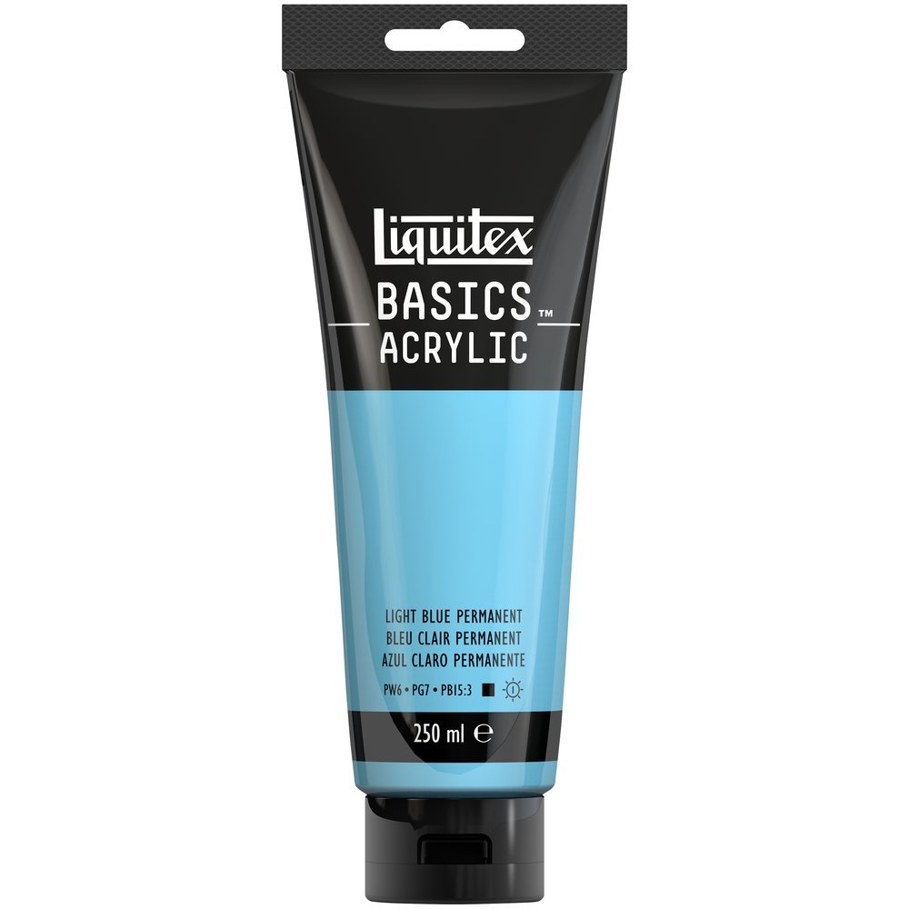 Akrylfärg - Liquitex Basics - 250ml - Light Blue Permanent - Akrylfärger, Konstnärsfärger