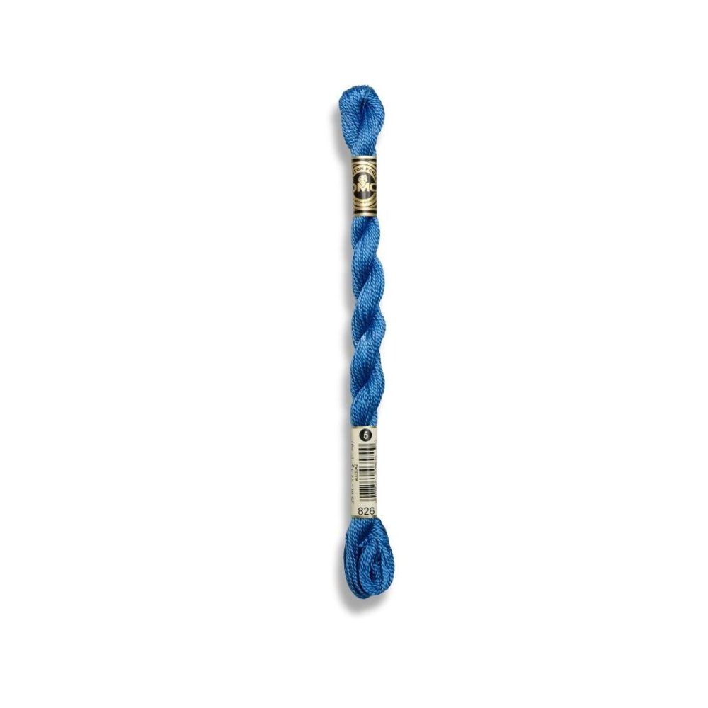 DMC Pearl Cotton Art. 115/5, 826 Medium Blue - Broderigarn, Garn, Sticka & virka