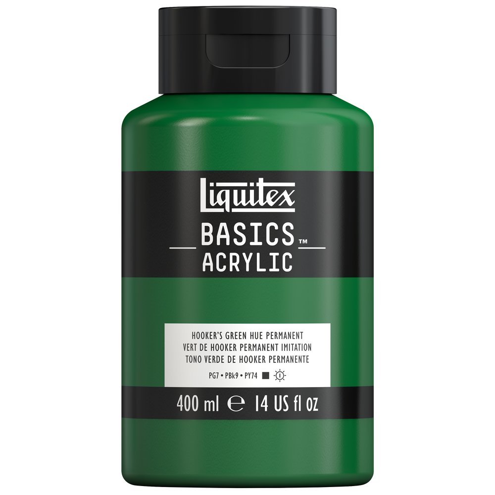 Akrylfärg - Liquitex Basics - 400ml - Hooker’S Green Hue Permanent - Akrylfärger, Konstnärsfärger