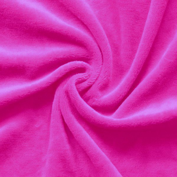 Nicki Velour Bomuldsstof Varm Rosa - 145 cm - Velour stof, Bomuldsstof, Stof