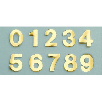 Voks dekorasjonsnummer blanding 8 mm - gull briljant 0-9