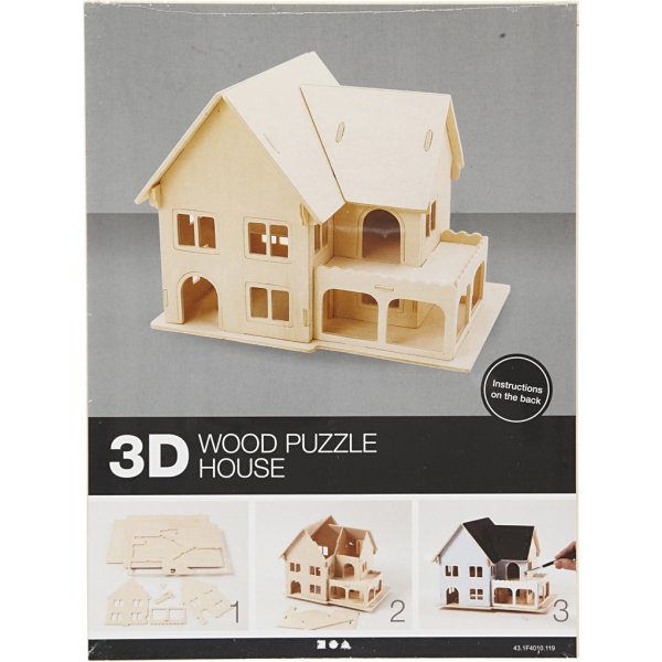 3D Konstruktionsfigur - Hus med veranda 3D Konstruktionsfigur - Hus med veranda
