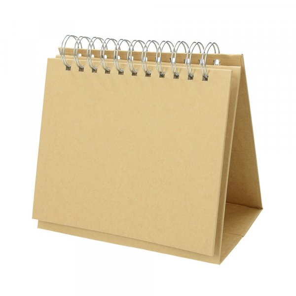 Skrivebordskalender 17 x 15 cm - brun 12 sider