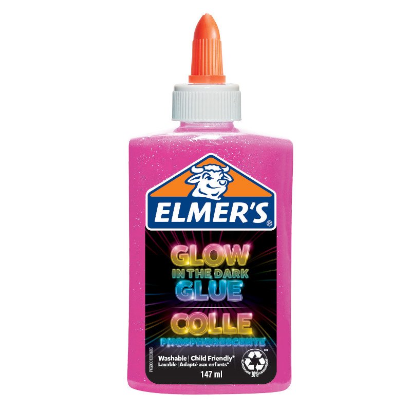 Lim Elmer s - Glow in the Dark - Rosa - Slime, Pyssel för barn, Hobbymaterial, Pyssla