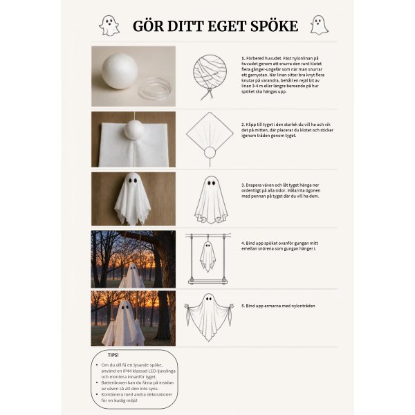DIY-kit Hängande spöke - Halloweenpyssel DIY-kit Hängande spöke - Halloweenpyssel