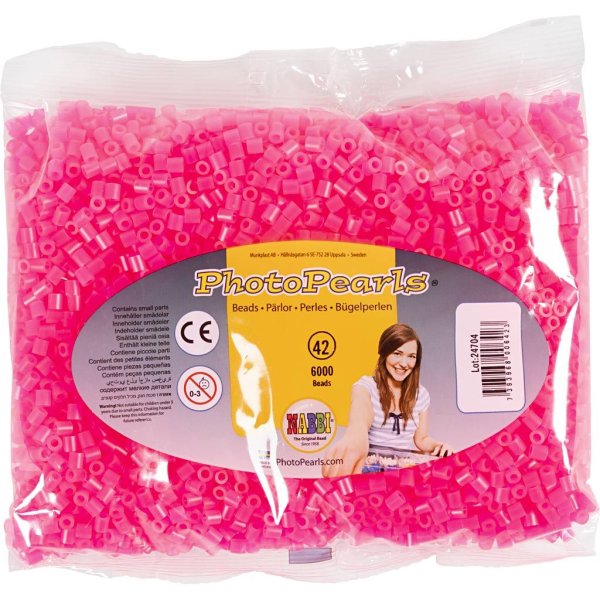 Photo Pearls medium 5x5 mm Neonrosa 6000 st