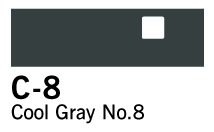 Copic Marker - C8 - Cool Grey Nr.8 - Tuschpenne, Penne, Penne, kridt & tusch