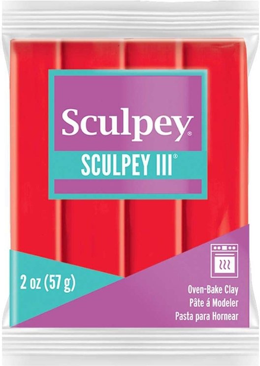 Clay Sculpey III 57g - Red Hot Red 583 - Ovnhærdende ler, Modellere, Hobbyartikler til børn, Hobbymateriale, Håndværk
