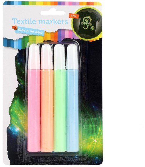 Textilpennor självlysande - 4-pack Textilpennor självlysande - 4-pack