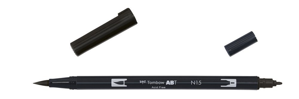 Tombow ABT Dual Brush - (N15) Sort - Kalligrafi penne, Kalligrafi, Penne, kridt & tusch