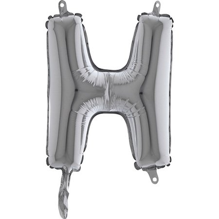 Bokstavsballong - H Silver 35 cm