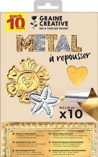 Metallark för embossing guld/silver 18,5 x 29 cm - 10 st Metallark för embossing guld/silver 18,5 x 29 cm - 10 st