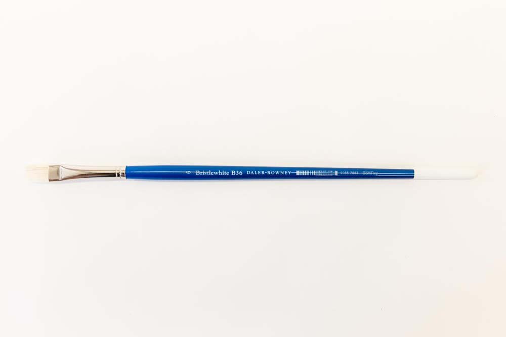 Svinehårspensel Bristlewhite 36 Short Flat - nr. 6 - Akrylpensler, Pensler