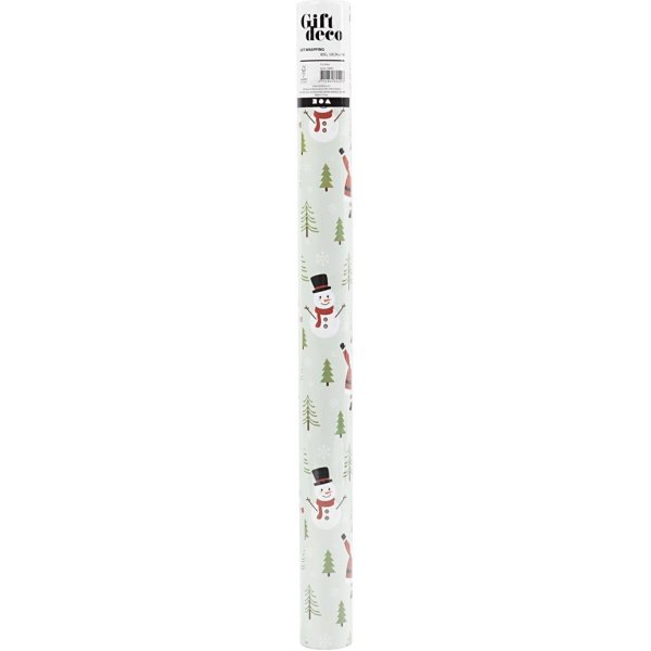 Presentpapper - isblå - julmotiv - 5 m Presentpapper - isblå - julmotiv - 5 m