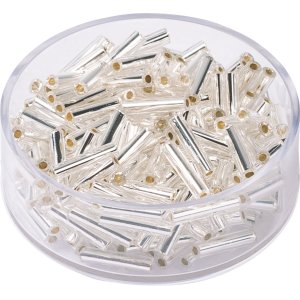 Glasp�rlor silverf�rgade 9 x 2 mm, 16 g