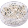Glasp�rlor silverf�rgade 9 x 2 mm, 16 g