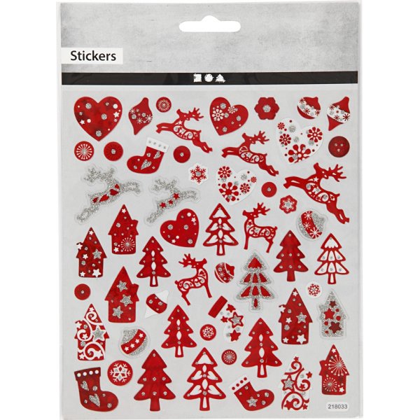 Klistermärken - röd/vit jul Klistermärken - röd/vit jul