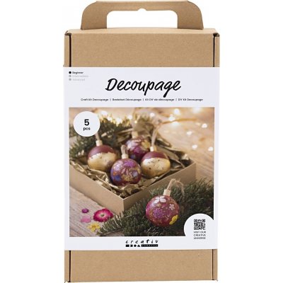 DIY Kit Decoupage - Julerd - Trrede blomster