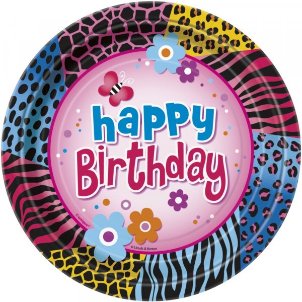 Tallrikar - Wild birthday - 23 cm 8 st