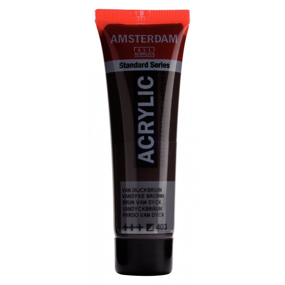 Akrylmaling Amsterdam 20 ml - Vandyke Brown - Akrylfarver, Kunstnerfarver