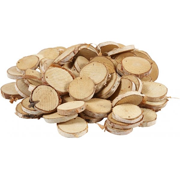Träskivor med hål - 500 g Träskivor med hål - 500 g
