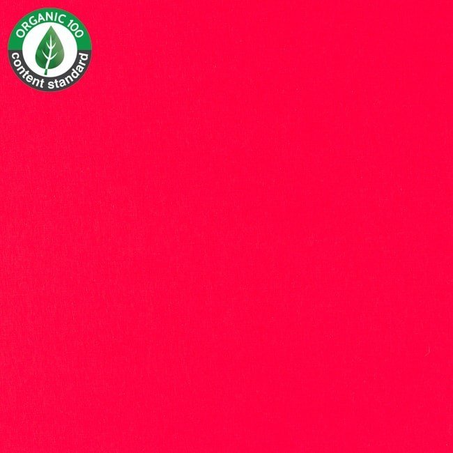 Jersey Bio - Rød - Ensfarvet strik, Strikstof, Stof