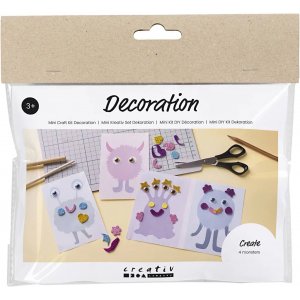 Mini DIY Kit Dekoration, pastelfarver, Monster Collage