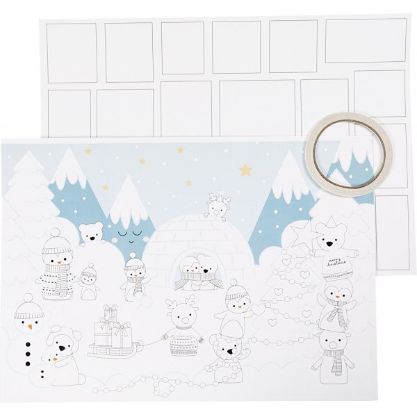 Julkalender av kartong - vit - 3 st Julkalender av kartong - vit - 3 st