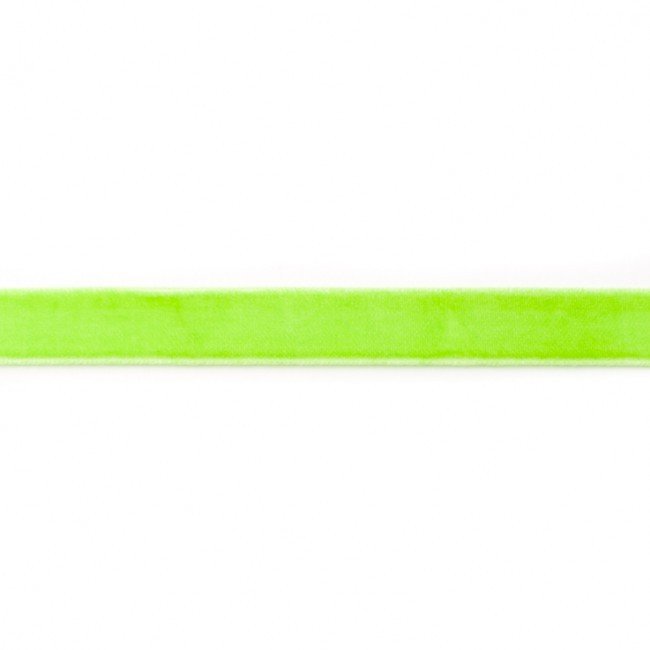 Dekorbånd - Fløjl 15 mm - Lime - Dekorationsbånd - Øvrige, Bånd & dekorationsbånd, Tekstilbånd & snor