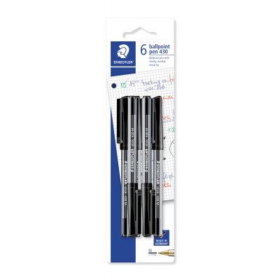 Blekkpenn Stick M Black - 6 penner
