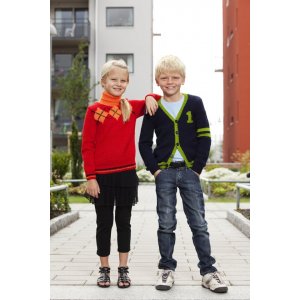 Strikkemnster - Mnsterstrikket genser og cardigan (gutt og jente)
