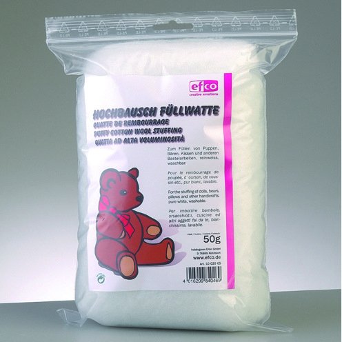 Fluffy polstring polyester - hvid 50 g - Polstring, Dekorationmateriale, Hobbymateriale, Håndværk