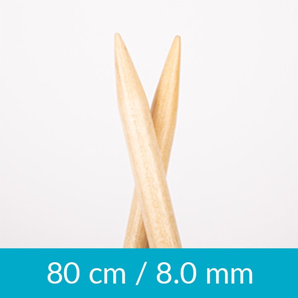 Cirkulære strikkepinde - Birch - 80 cm 8,00 mm / 31,5in US 11 - Rundpinde, Strikkepinde, Strikning, Strikke, hækle, knytte og væve