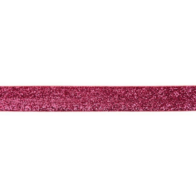 Dekorbånd - Glitter - 25 mm - Fuchsia - Dekorationsbånd - Øvrige, Bånd & dekorationsbånd, Tekstilbånd & snor