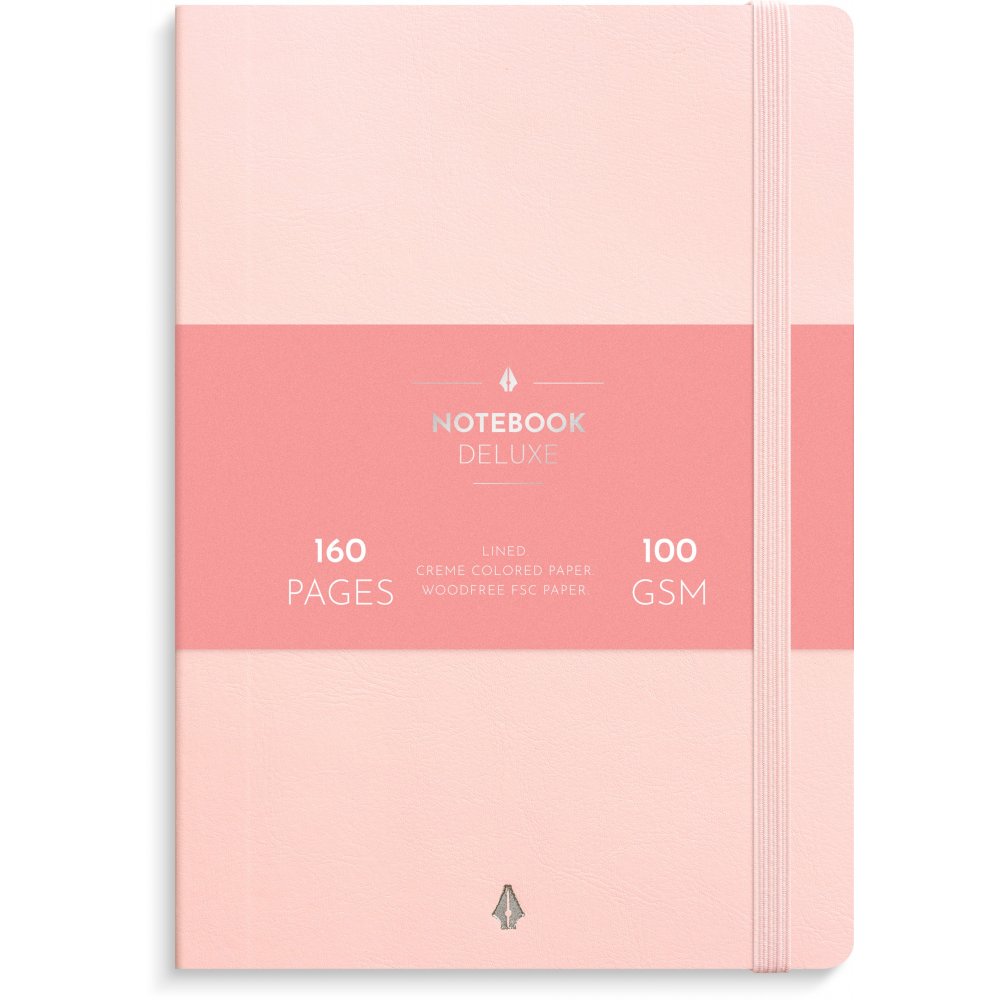 Notebook - Deluxe - A5 - Pink - Notesbøger, Kontorartikler