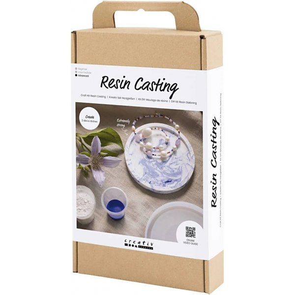 DIY Kit Resingjutning, Rund bricka med marmorering DIY Kit Resingjutning, Rund bricka med marmorering
