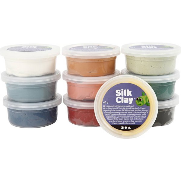 Silk Clay® - dova färger - 10 x 40 g Silk Clay® - dova färger - 10 x 40 g