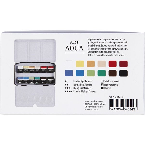 Art Aqua akvarellfärger - standardfärger - 12 st Art Aqua akvarellfärger - standardfärger - 12 st