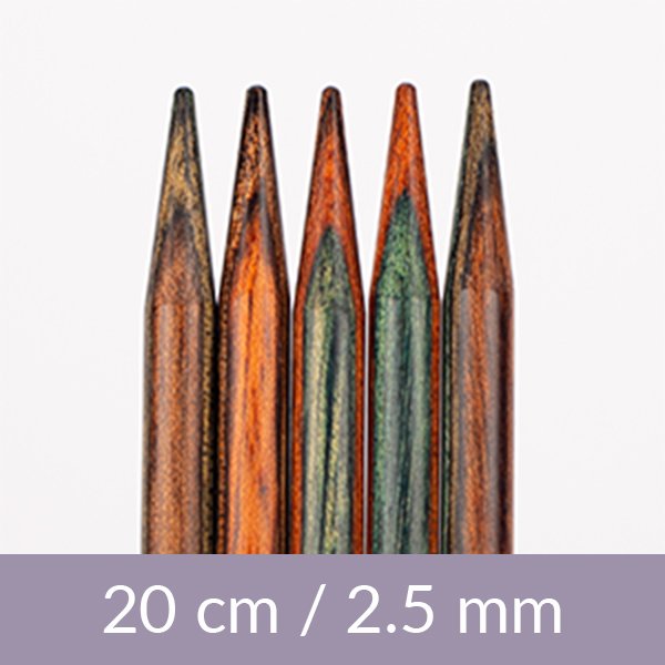 Dobbeltpinde - Birch - 20 cm 2,50 mm / 7,9 tommer US 1,5 - Strikkepinde, Strikkepinde, Strikning, Strikke, hækle, knytte og væve